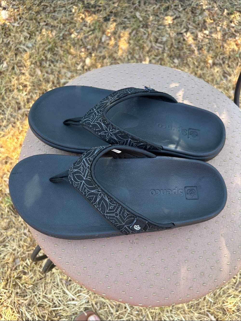 Apenco Women's Black Patterned Thong Sandals